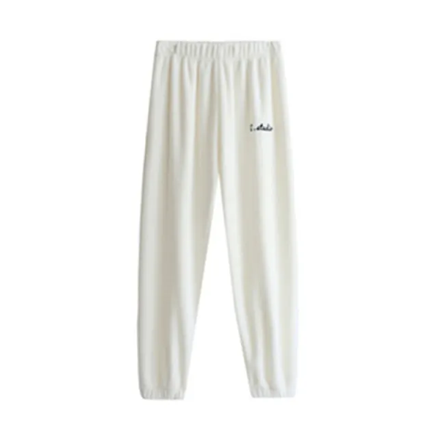 Large size coral fleece trousers White - Shop at LoveMi