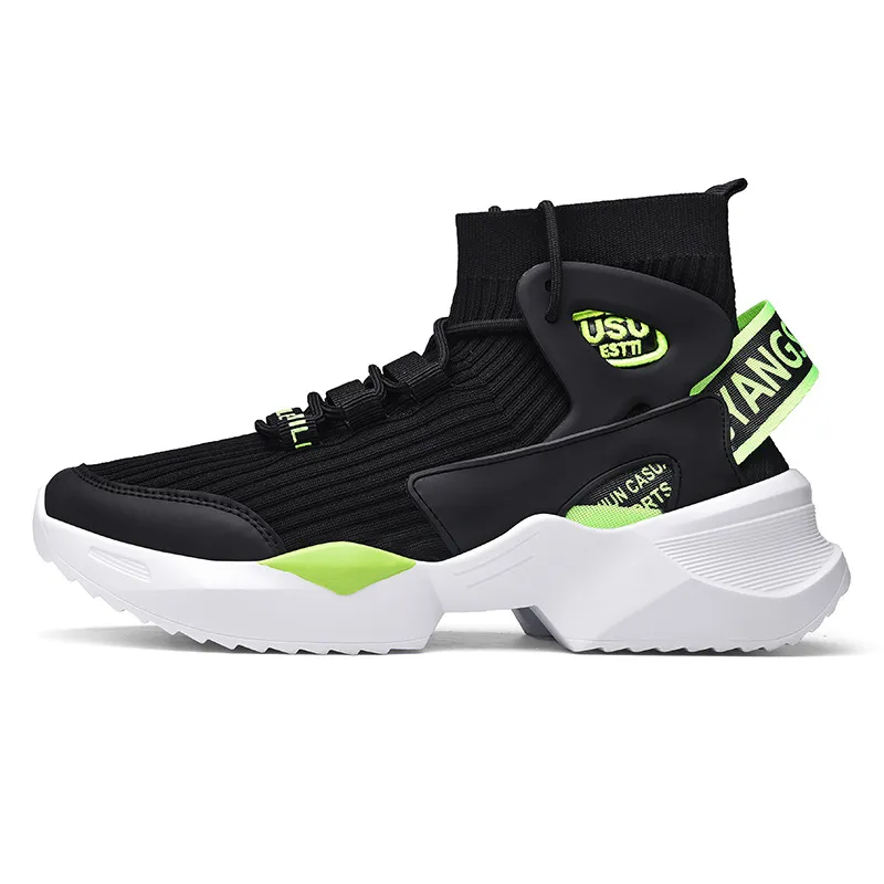 High top socks shoes men summer - Green