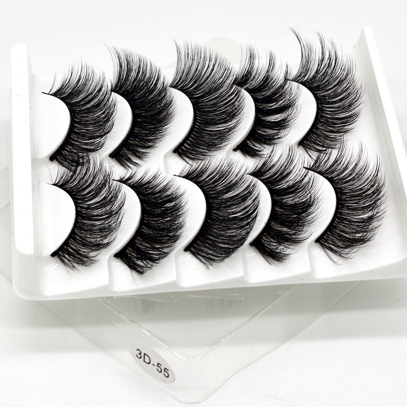Hand made thick and long natural false eyelashes 3D 55Style - Shop at LoveMi