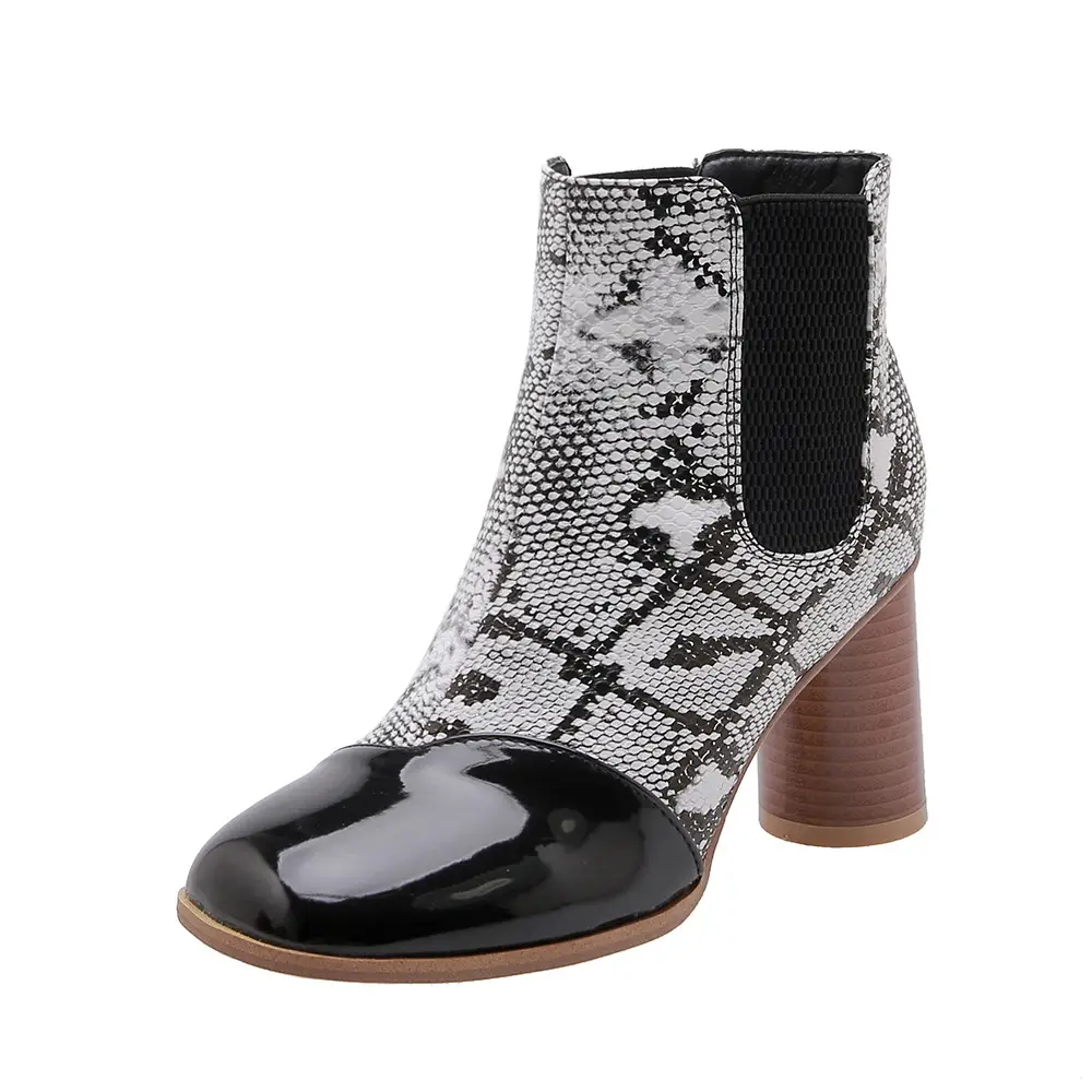 European and American style patent leather short boots