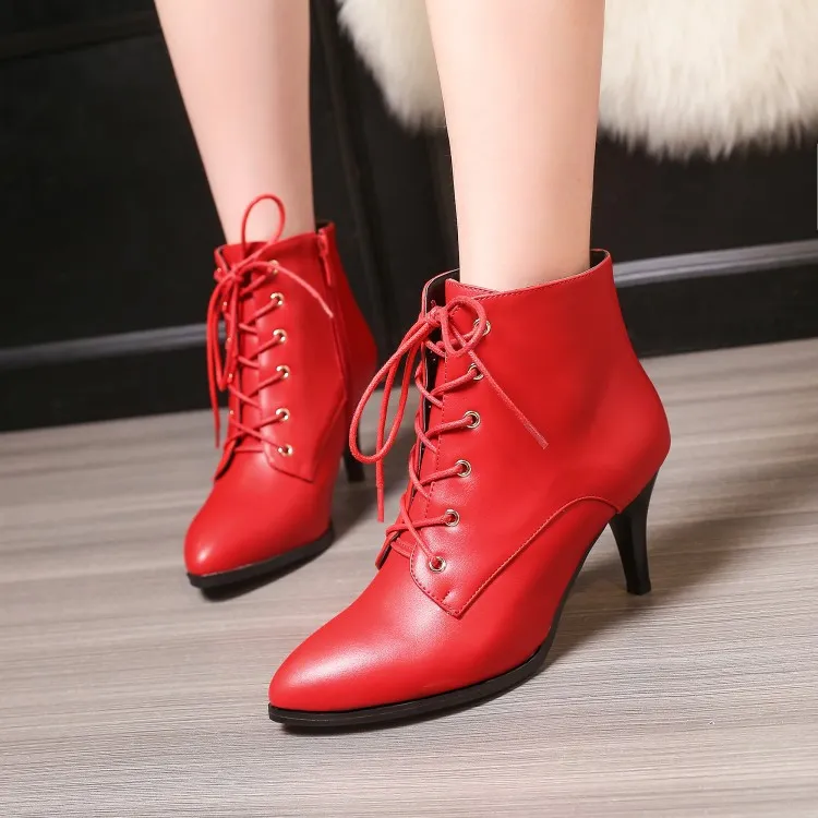 Women's stiletto boots - Red