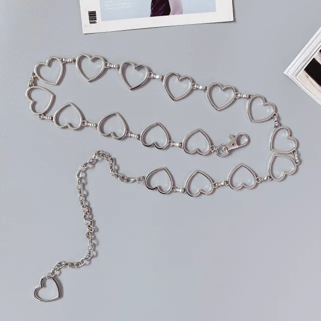 Metal love circle waist chain Silver Heart - Shop at LoveMi
