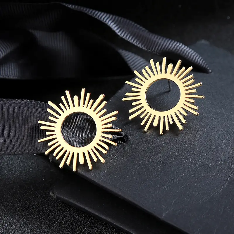 Hollow Sun Stud Earrings