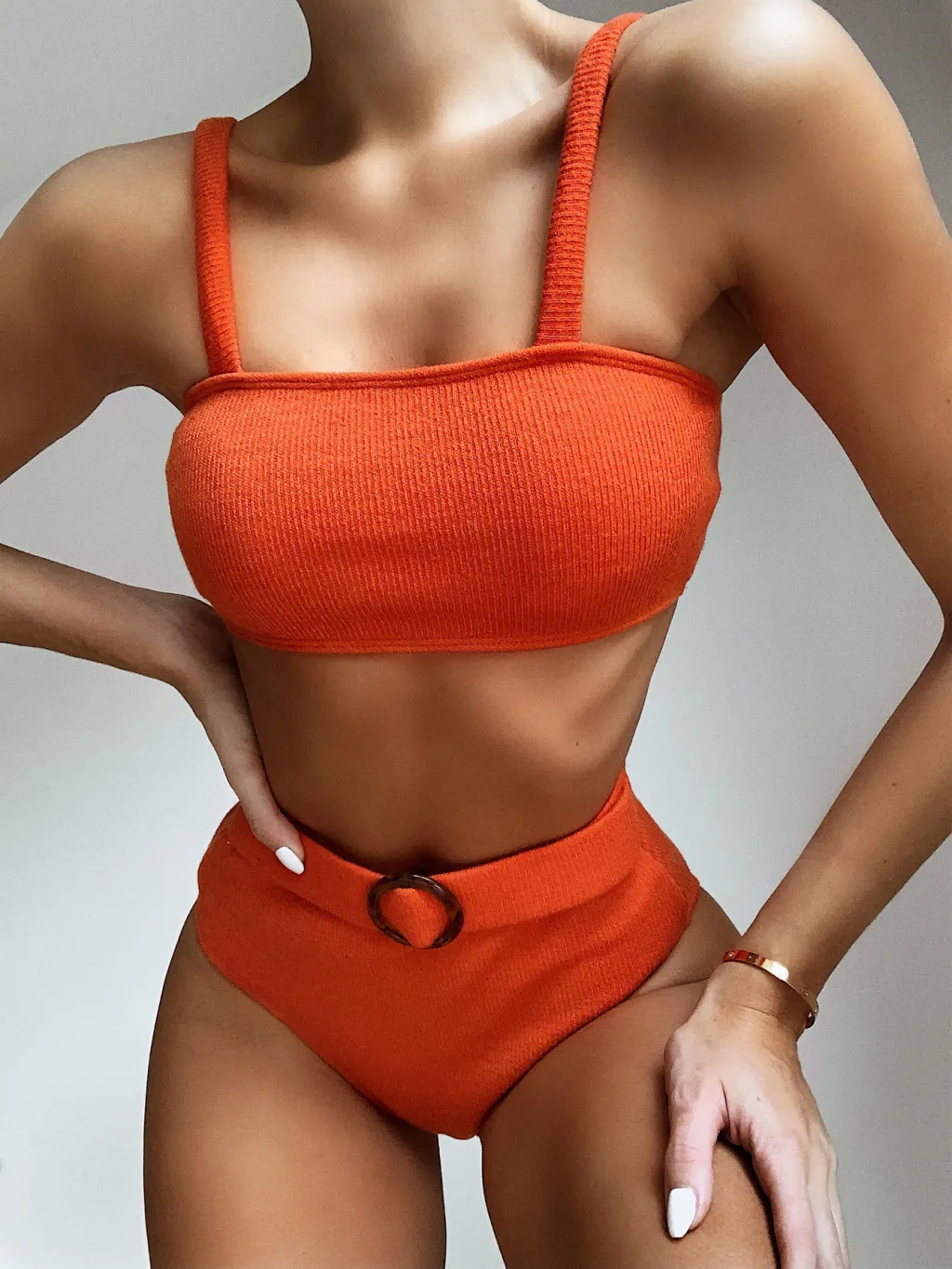 Sling knitted swimsuit - Orange