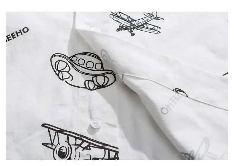 Printed workwear short-sleeved shirt