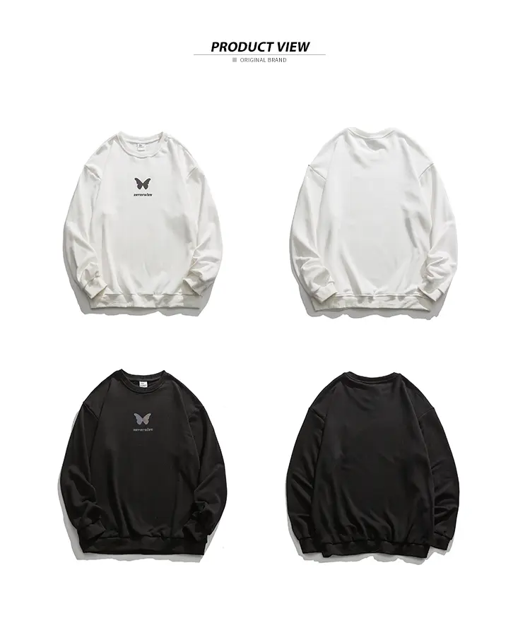 Reflective butterfly print long sleeves