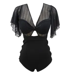 Ladies One Piece Swimsuit - Black - View 1