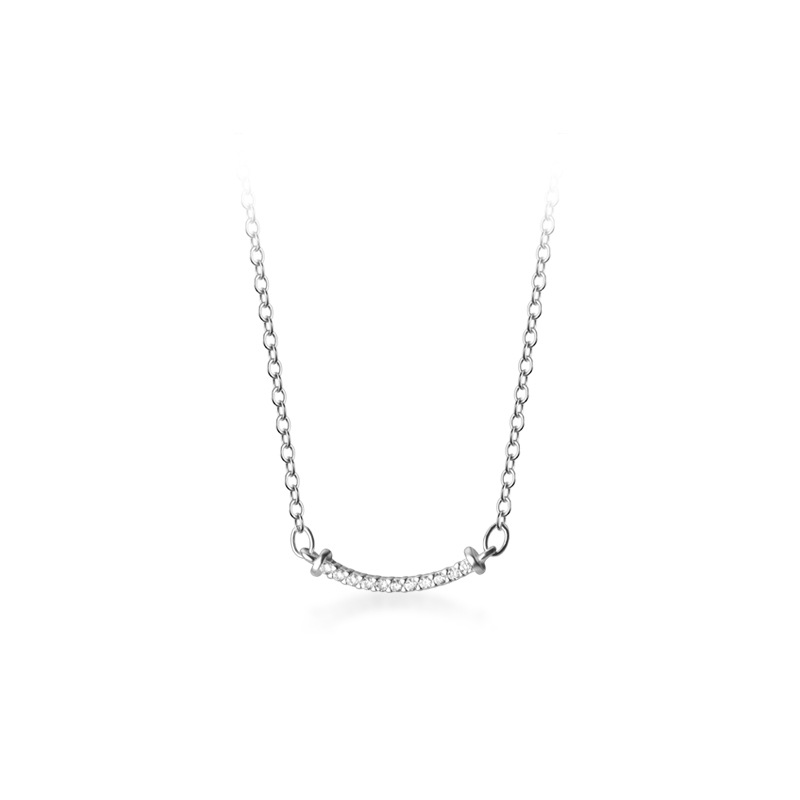 Diamond curved smile necklace pendant