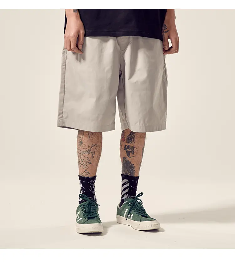 Men's Letter Print Loose Five Points Sweatpants