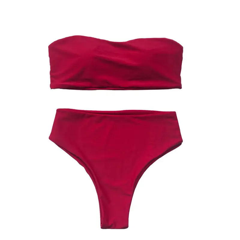 Solid color  back swimsuit without straps