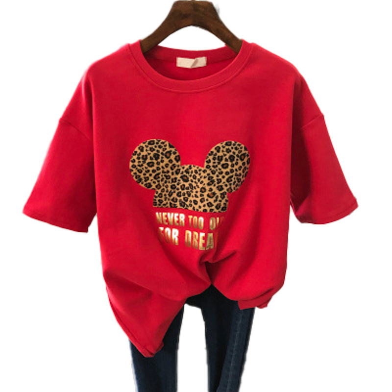 Cartoon all-match half sleeve student top