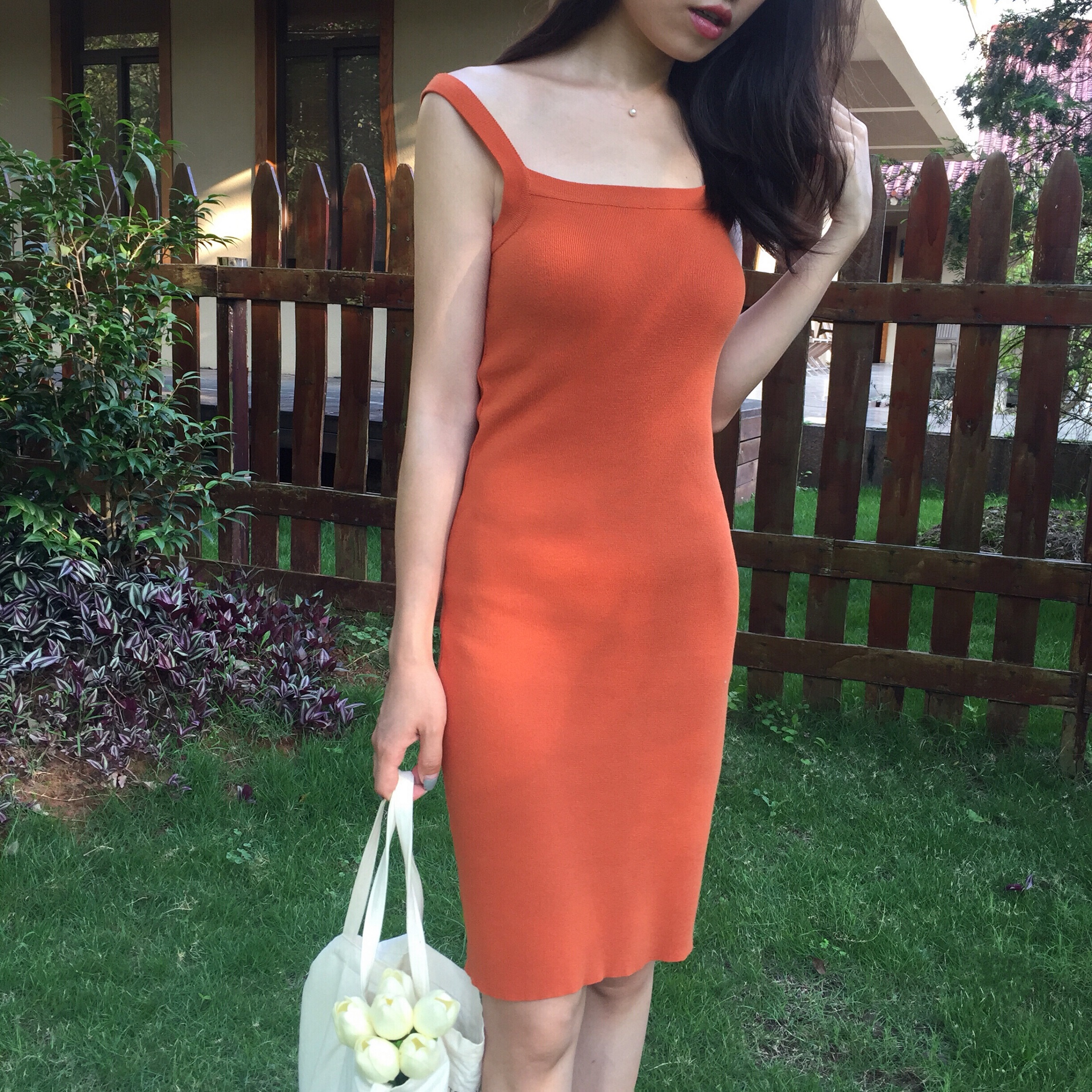 Flat Sling Slim Pack Butt Dress