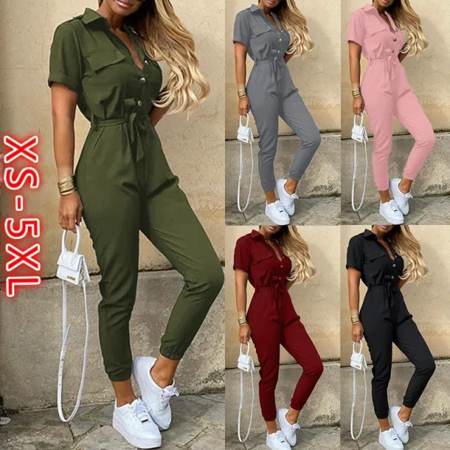 High waist v neck jumpsuit Light Color M - Shop at LoveMi