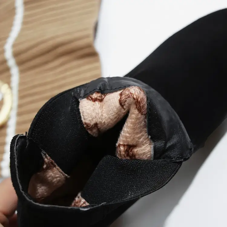 Square toe suede ankle boots