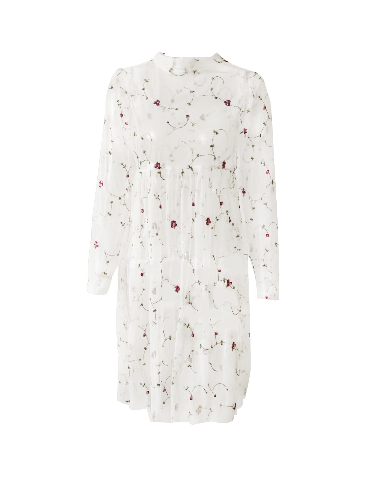 Loose mesh embroidery jumper