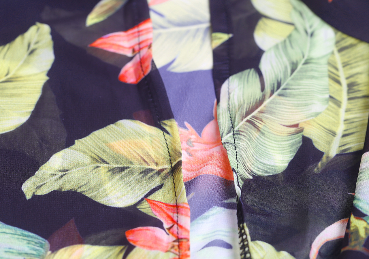 Vest printed pants chiffon summer