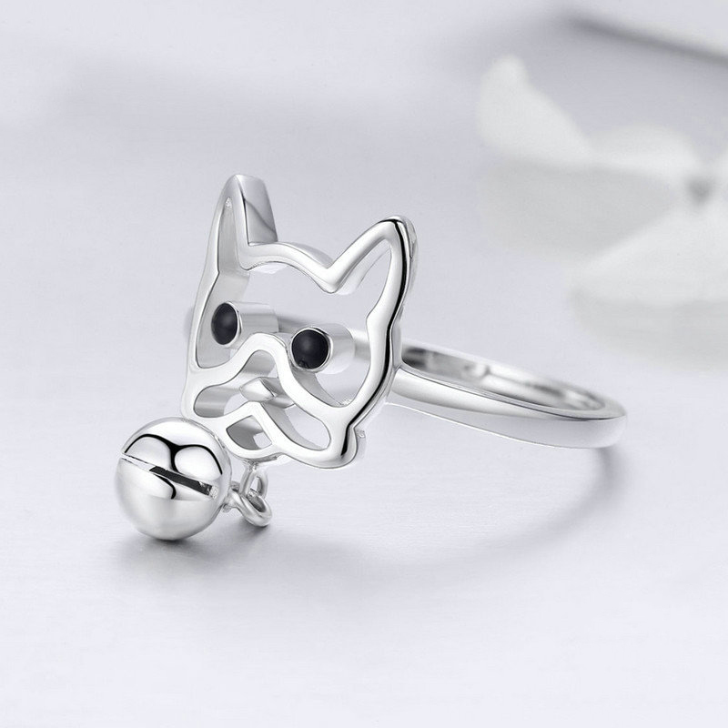 Sterling silver cute pet ring