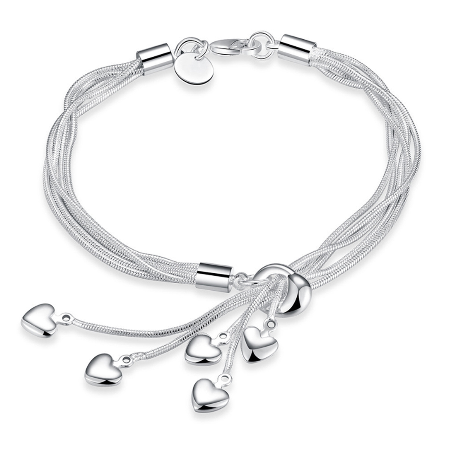 Personality trend love silver necklace