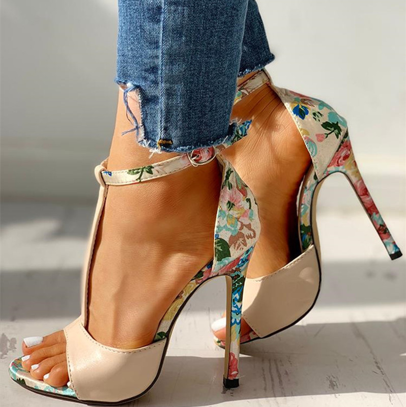 Super high heel plus size women high heel sandals Apricot - Shop at LoveMi