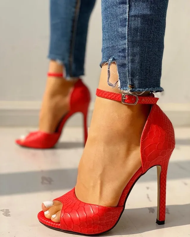 Super high heel plus size women high heel sandals Red - Shop at LoveMi