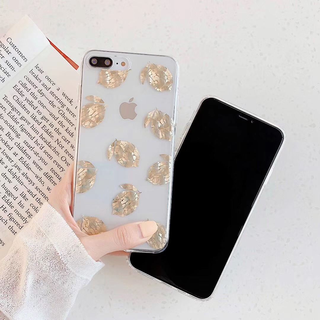 Bronzing pineapple leaf phone case