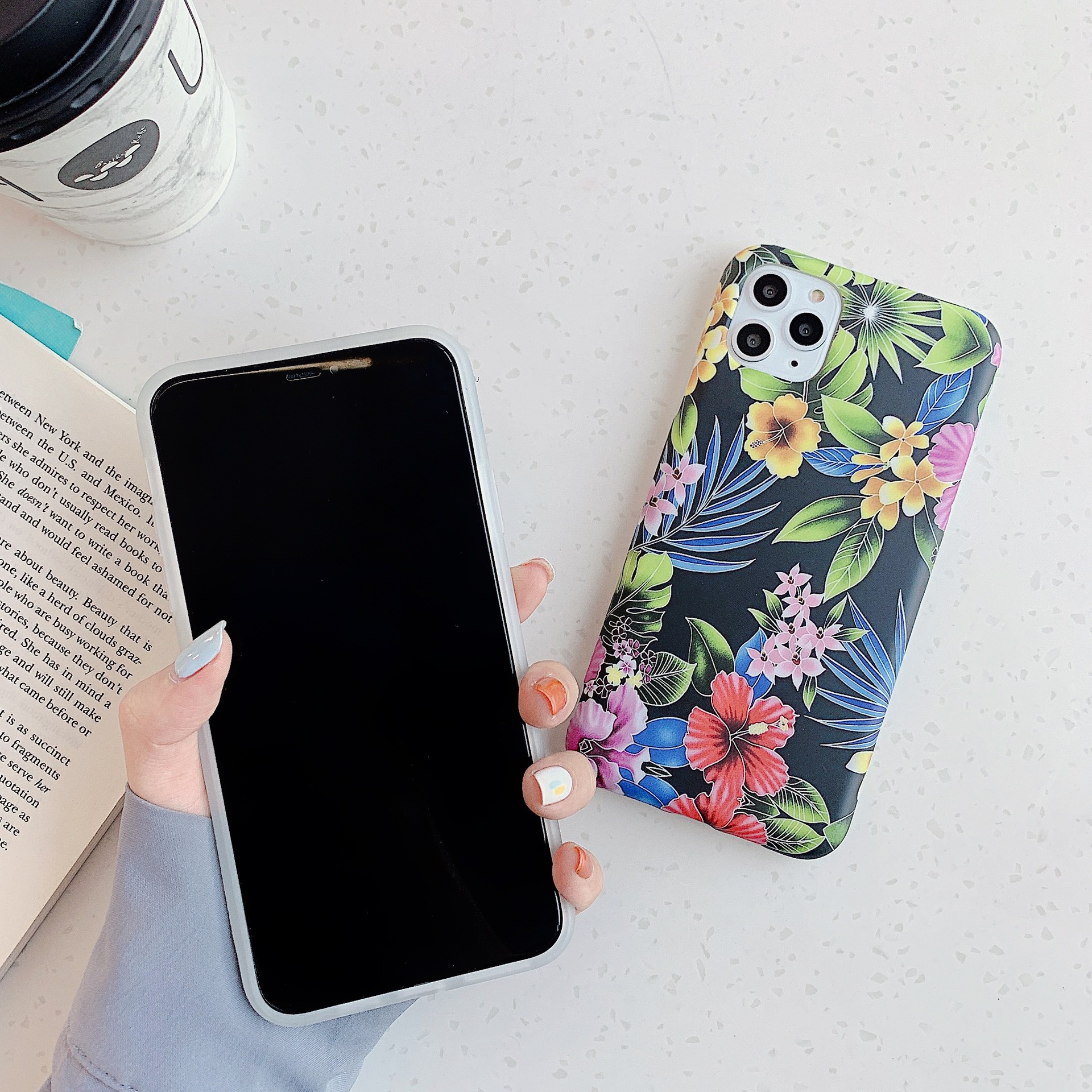Retro literary flower leaf phone case - Image 6