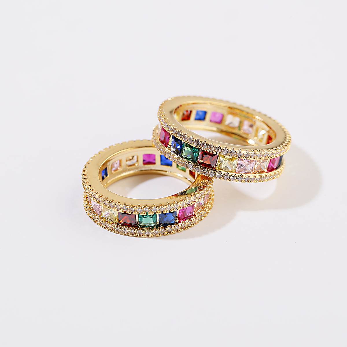 All-match color crystal ring