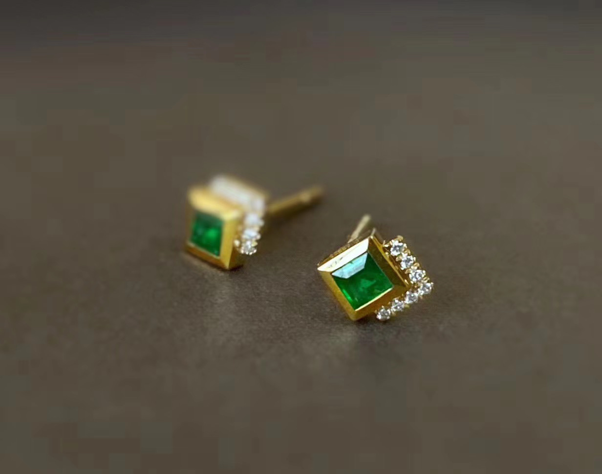 Natural Emerald Earring Necklace