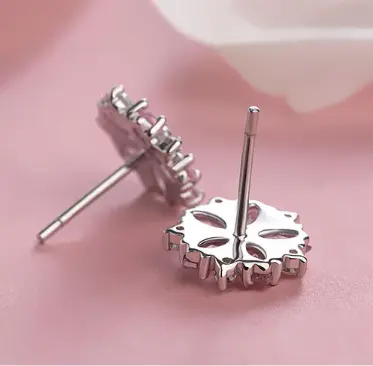 Sterling Silver Cherry Blossom Stud Earrings