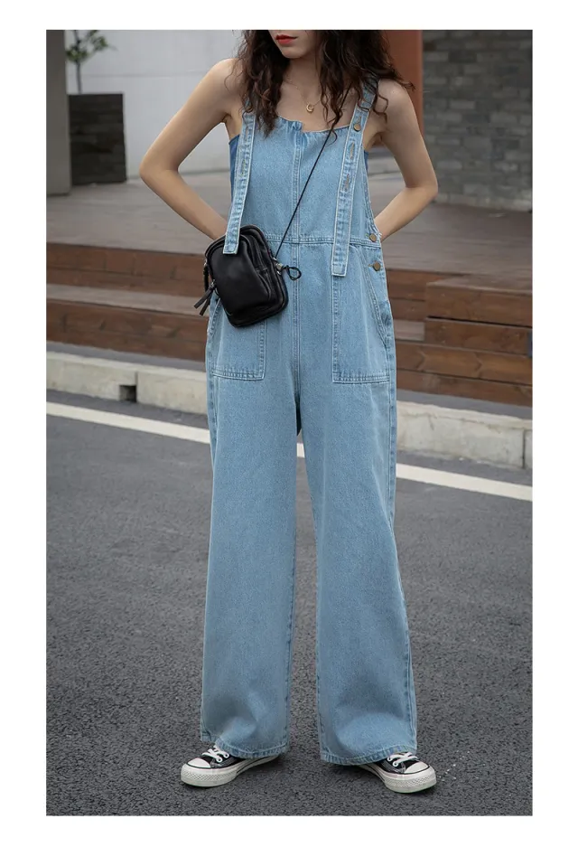 Retro Denim Overalls Light Blue - Shop at LoveMi