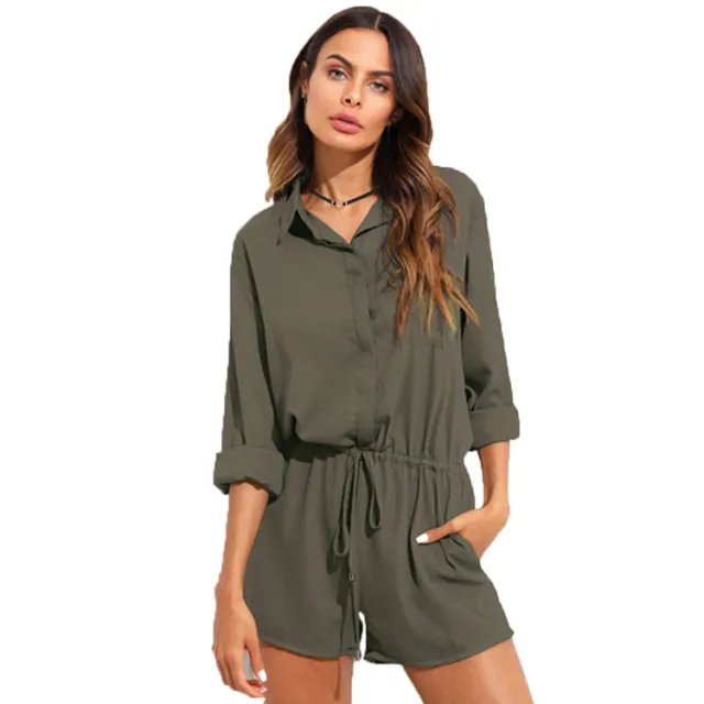 Tooling solid color jumpsuit Green - Shop at LoveMi