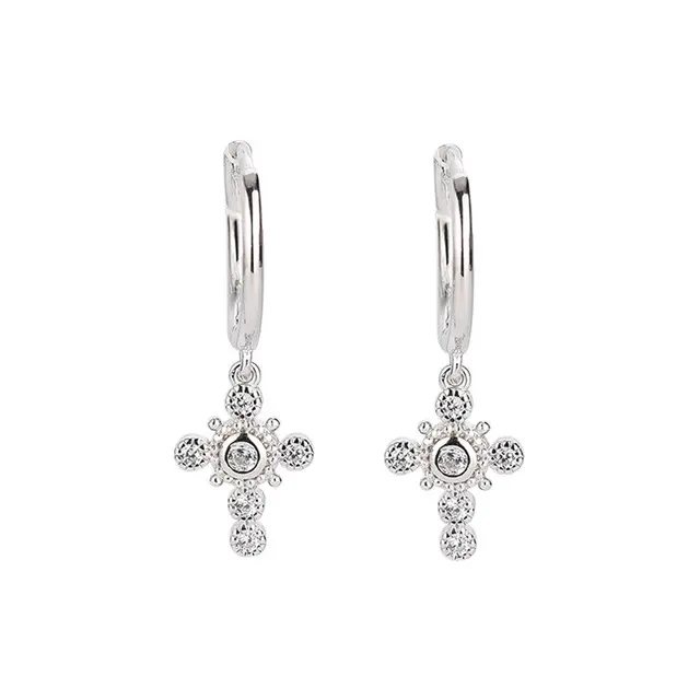 S925 Sterling Silver Cross Earrings