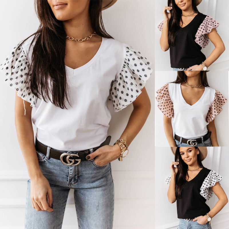 Polka dot short sleeve