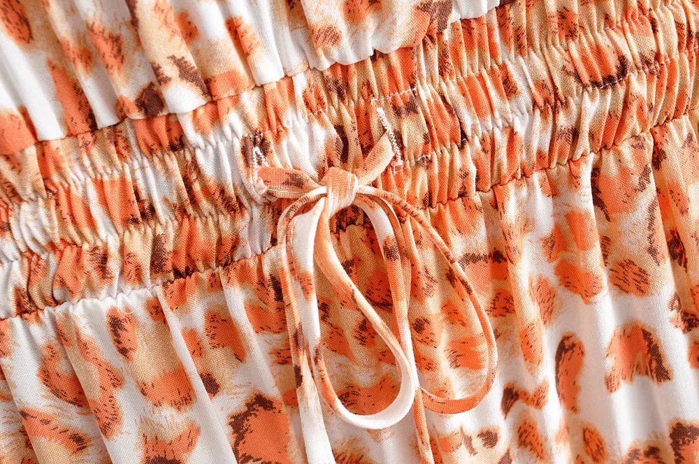 Elastic waist pleated A-line skirt dress