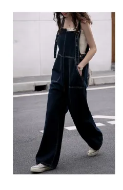 Retro Denim Overalls - View 1