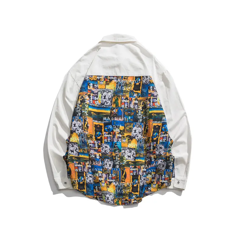 Loose printed top shirt men