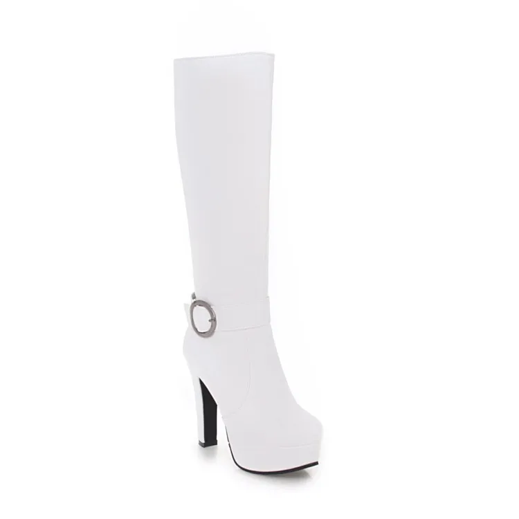 Ladies high boots - White
