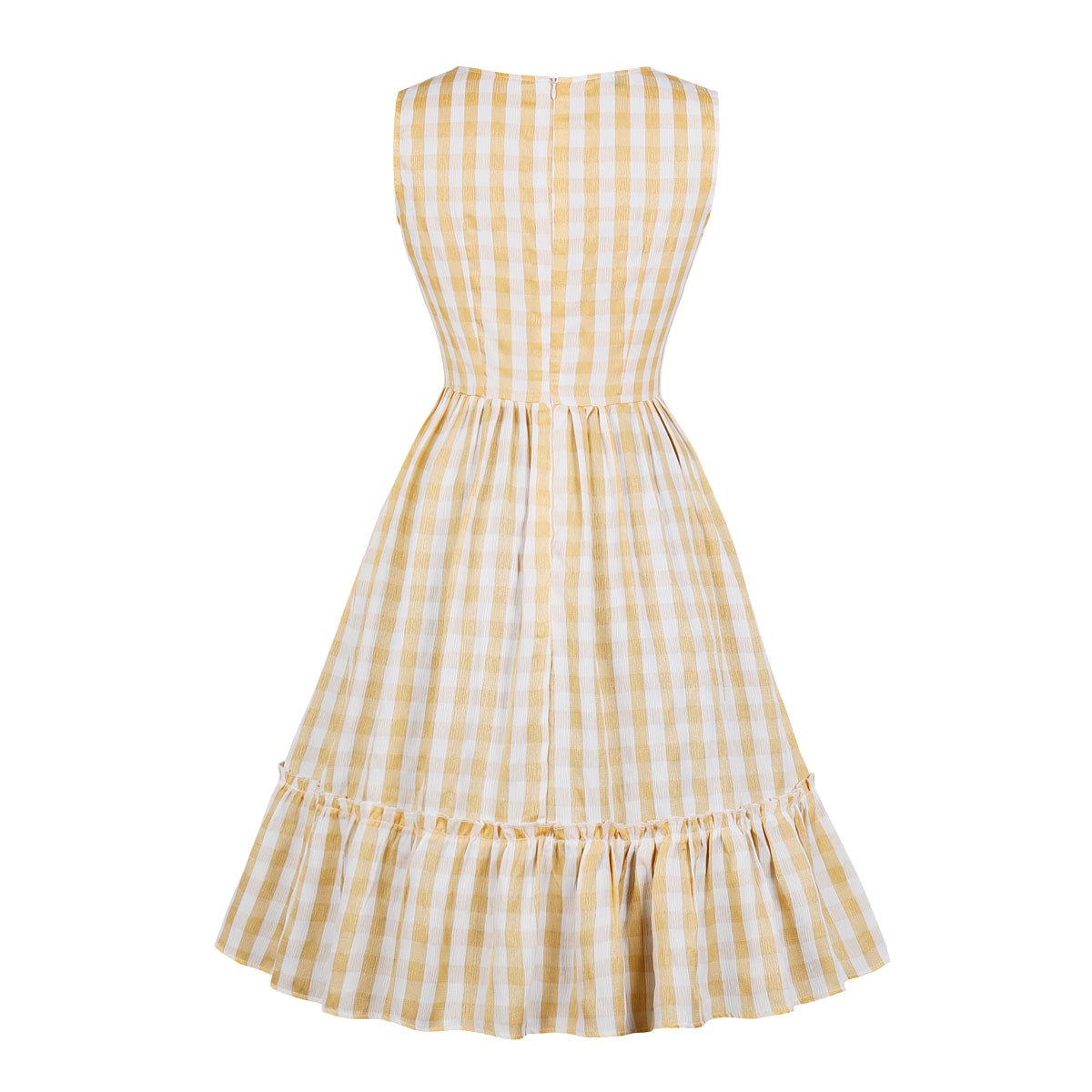 Plaid ruffled vintage dress