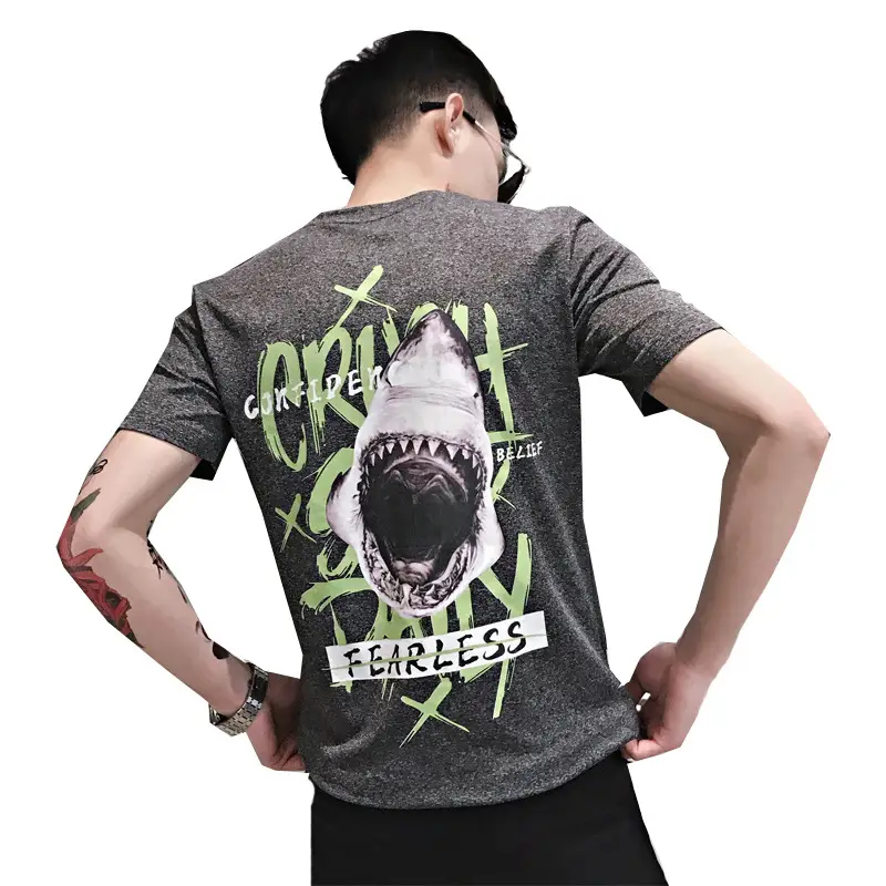 Slim fit trendy printed half sleeve t-shirt