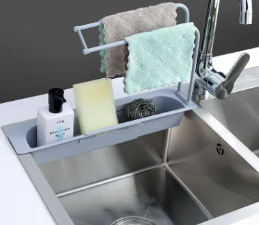 Telescopic Sink Storage Rack - Grey