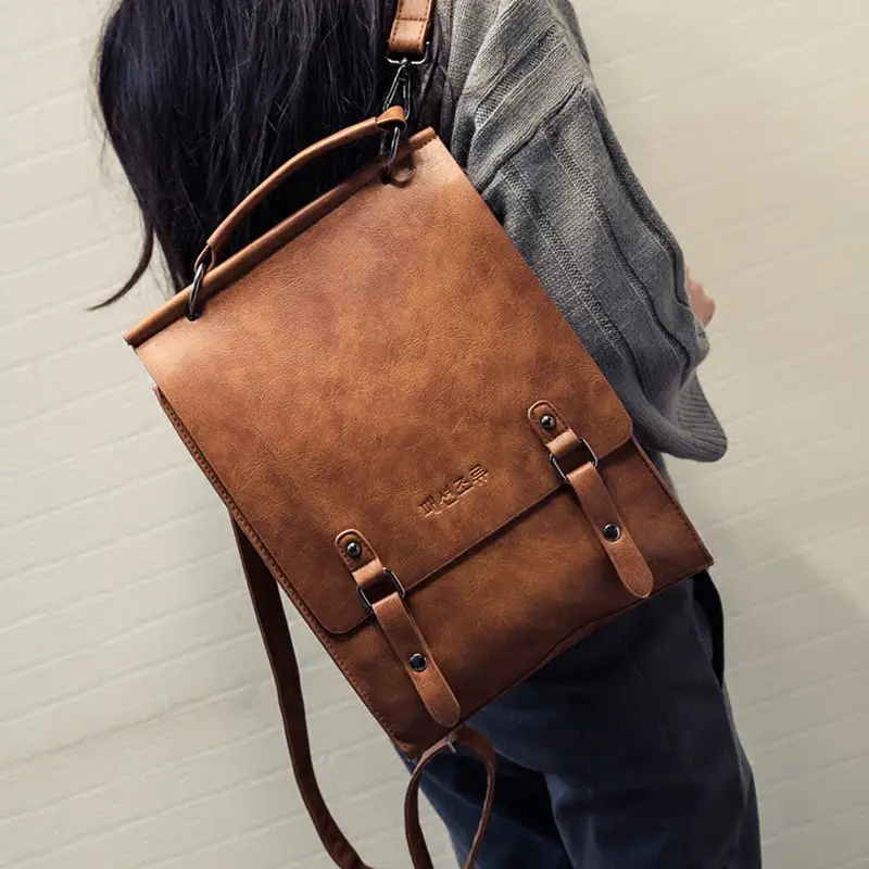 Leather ladies backpack