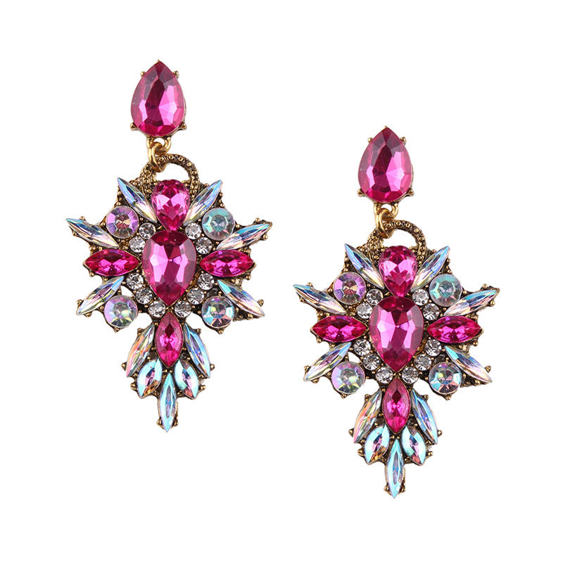 Alloy Hollow Diamond Earrings