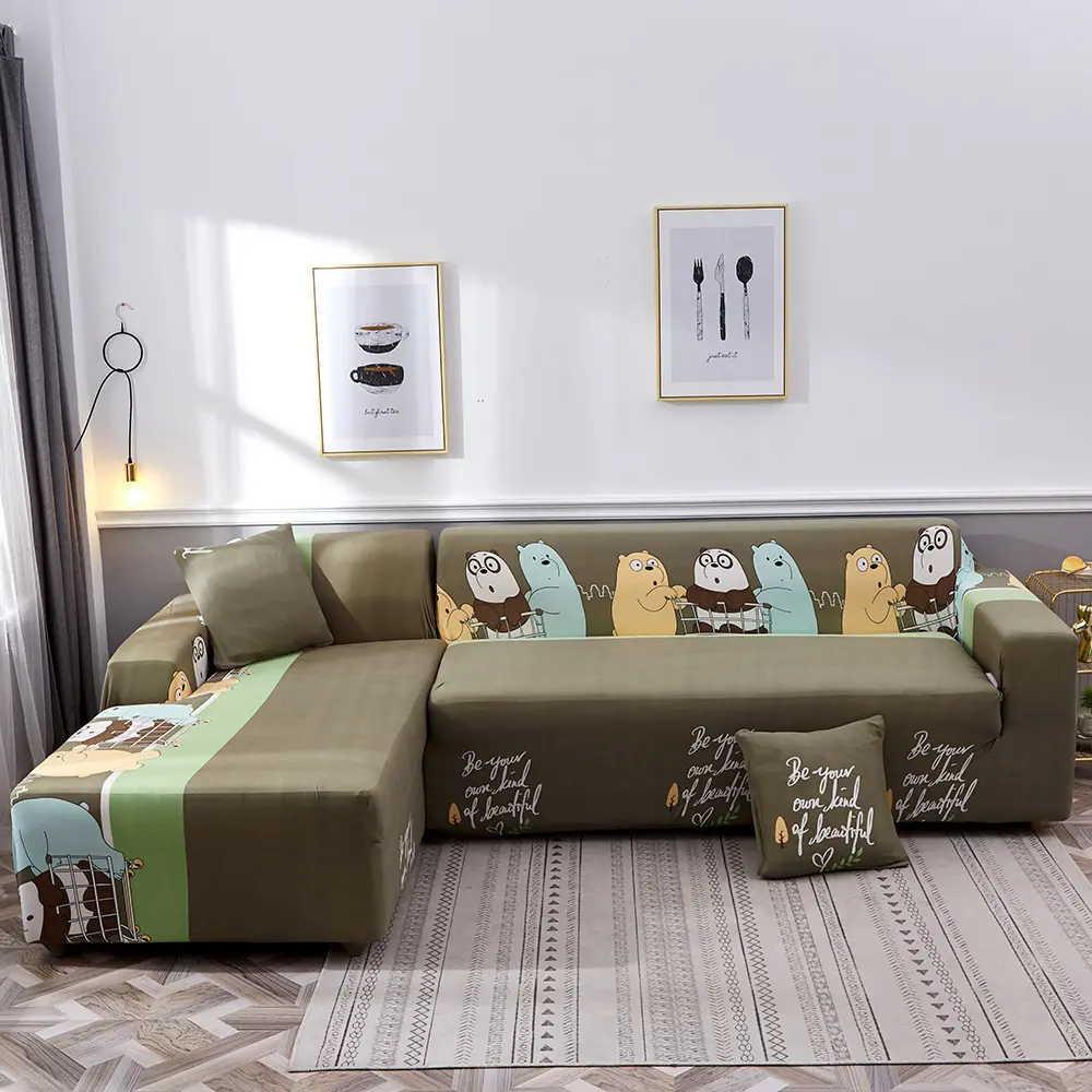 Printed sofa cushion cover