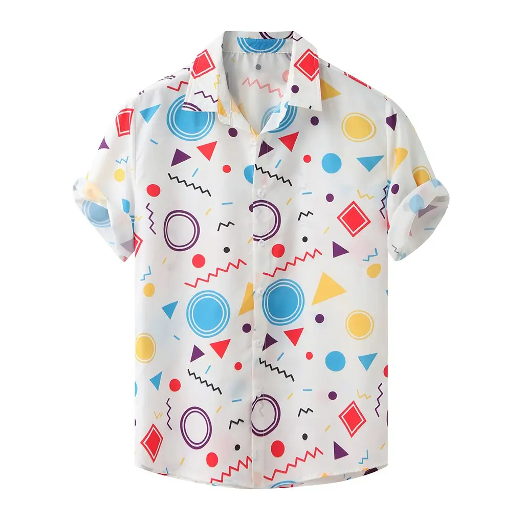 Holiday short-sleeved shirt with printed cedar