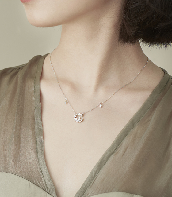 Fantasy Moon Tassel Sterling Silver Necklace