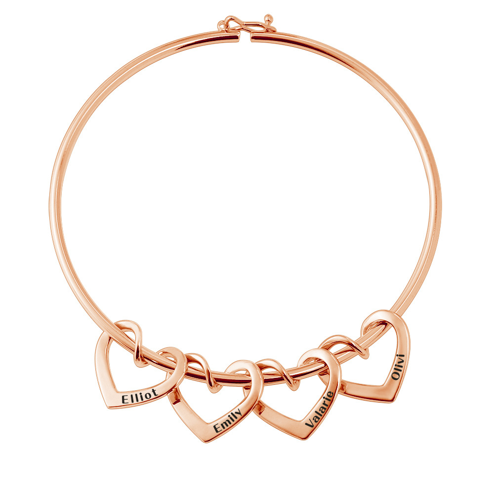piercing curved peach heart bracelet