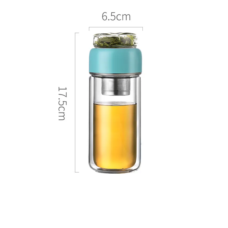Double-layer tea separation cup - Blue
