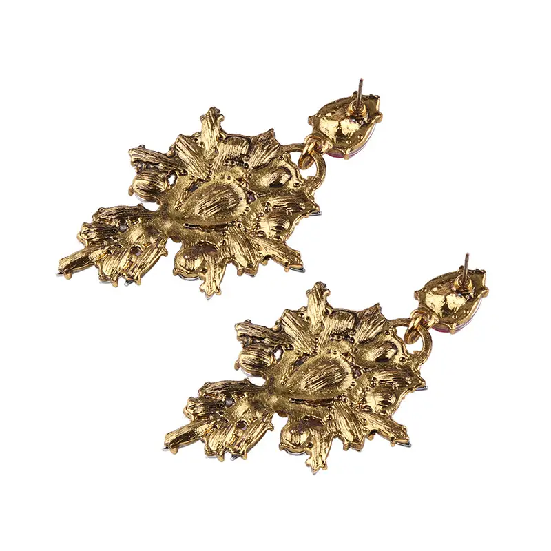 Alloy Hollow Diamond Earrings