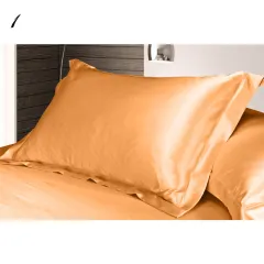 Pure color silk single pillow case - Gold - View 1