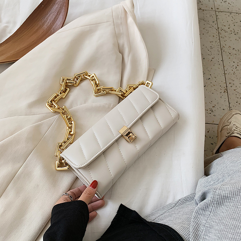 Versatile chain shoulder bag White - Shop at LoveMi